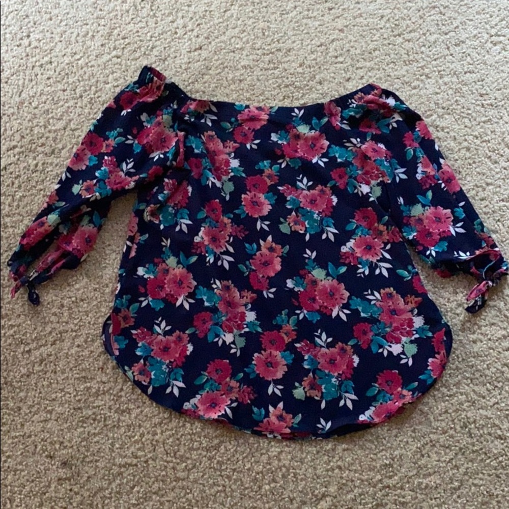 Off the shoulder floral blouse